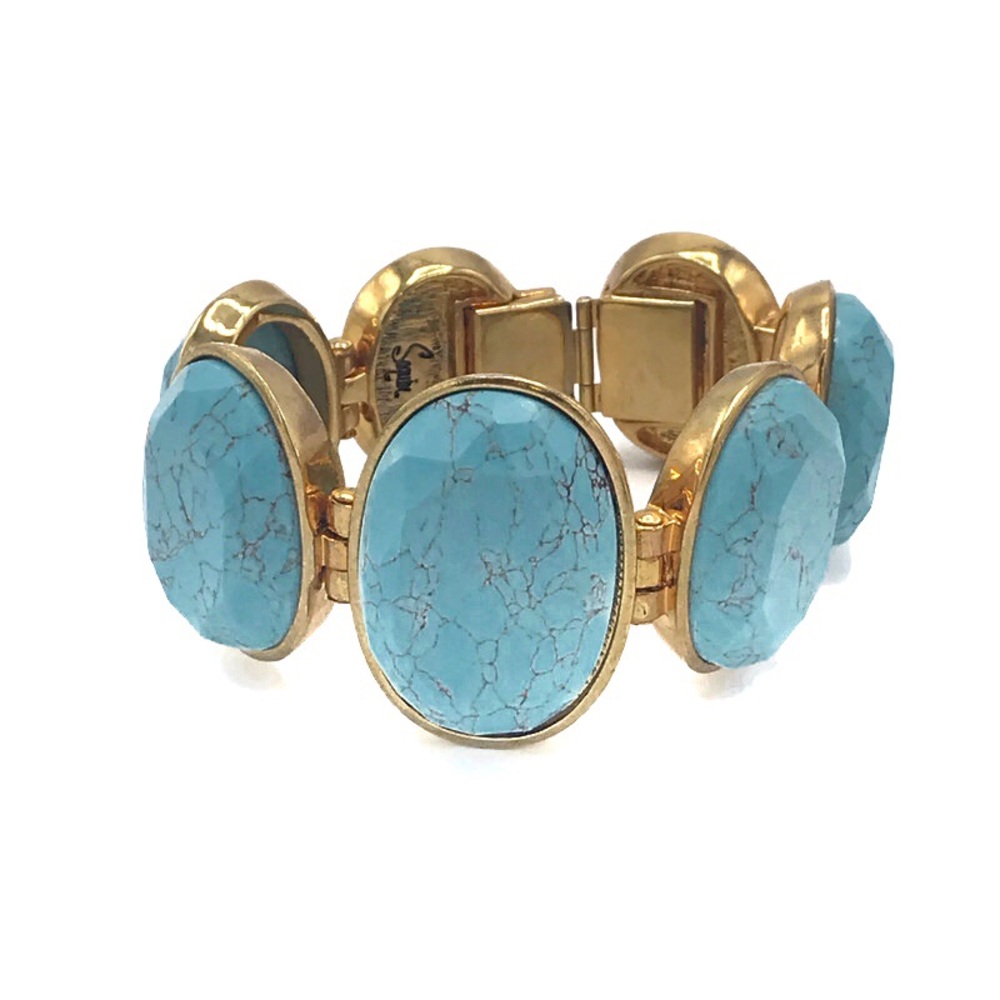 Sequin Nordstrom Chunky Turquoise Gold Bracelet